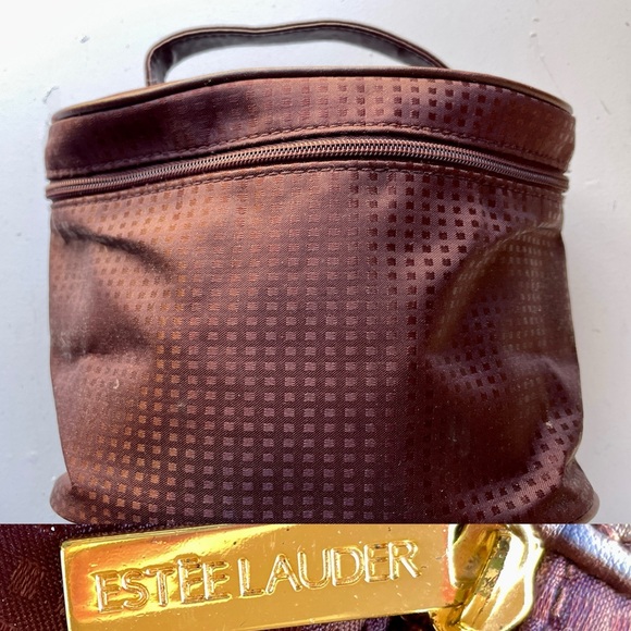 ESTEE LAUDER Burgundy Vinyl Cosmetics Travel TRAIN CASE - Picture 6 of 11